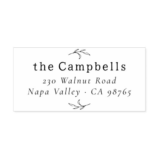 Minimale botanische familienaam en retouradres rubberstempel (Afrduk)