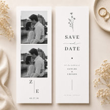 Minimale botanische foto bladwijzer save the date.