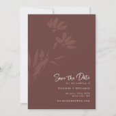 Minimale botanische foto van Terracotta Boho Save The Date (Voorkant)
