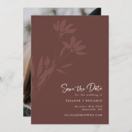 Minimale botanische foto van Terracotta Boho Save The Date