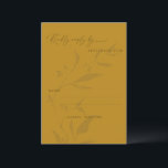 Minimale botanische gele Boho-bruiloft RSVP Kaartje<br><div class="desc">Minimale botanische gele Boho-Kaart voor weddenschap met RSVP</div>