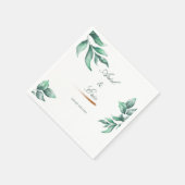 Minimale Botanische Greenery en Manuscript Wedding Servet (Hoek)