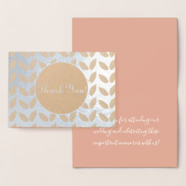 Minimale botanische groene bruiloft Dank u Folie Kaarten