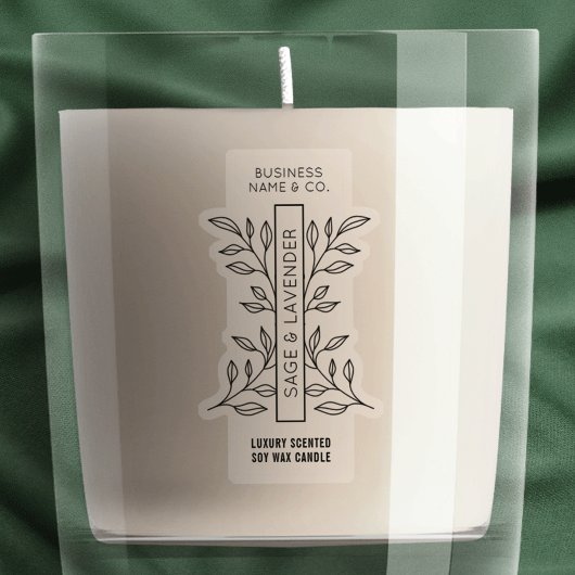Minimale botanische heldere kaarsenpot verticale l sticker
