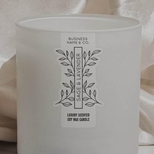 Minimale botanische heldere kaarsenpot verticale l sticker