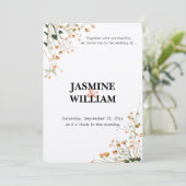 🌿 Minimale botanische huwelijksuitnodiging 💌✨ Kaart (Staand voorkant)