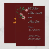 Minimale botanische huwelijksuitnodigingen kaart (Voorkant / Achterkant)