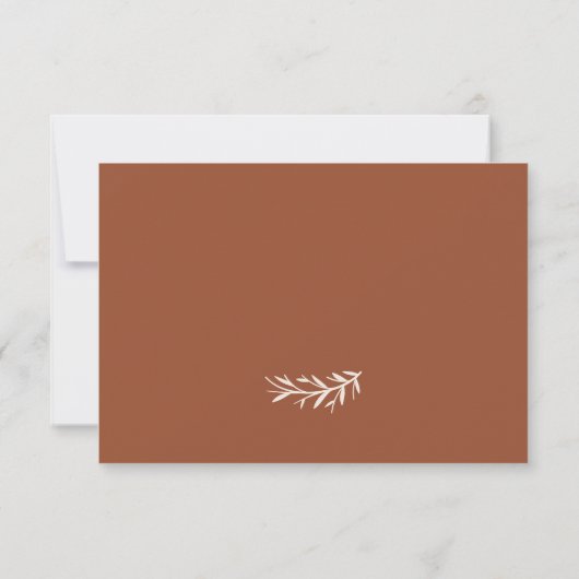 Minimale Botanische krans Monogram bruiloft RSVP Kaartje (Achterkant)