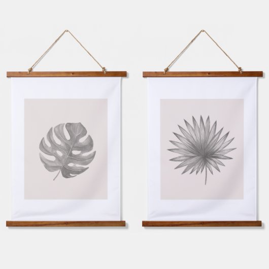 Minimale botanische kunst hangend wandkleed (Dubbel)