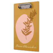 Minimale botanische kunst in geel gepersonaliseerd klembord (Links)