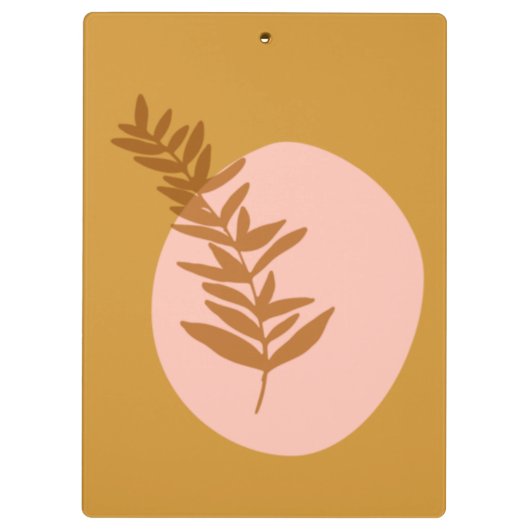 Minimale botanische kunst in geel gepersonaliseerd klembord (Achterkant)