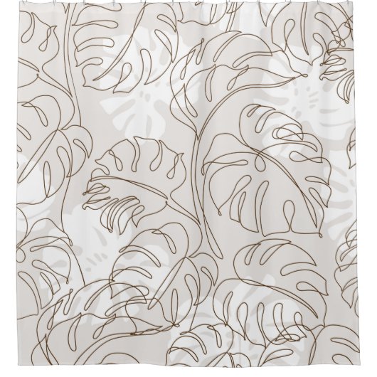 Minimale botanische kunst naadloos patroon. Tropis Douchegordijn (Voorkant)