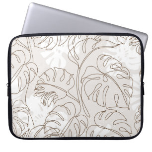 Minimale botanische kunst naadloos patroon. Tropis Laptop Sleeve