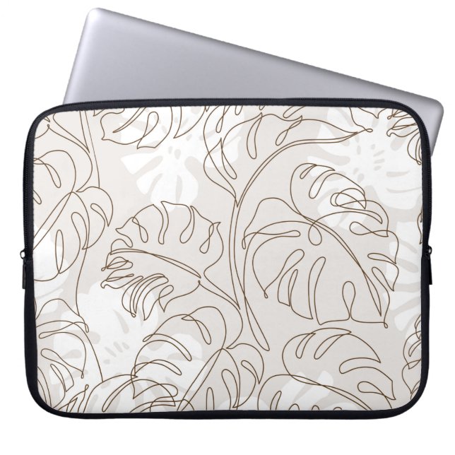 Minimale botanische kunst naadloos patroon. Tropis Laptop Sleeve (Voorkant)