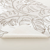 Minimale botanische kunst naadloos patroon. Tropis Sherpa Deken (3/4)