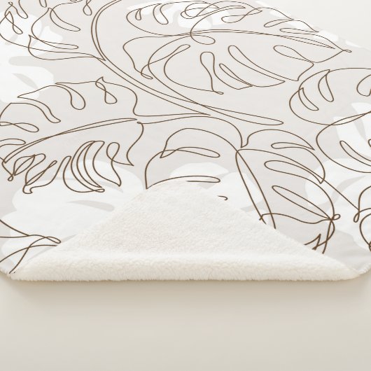 Minimale botanische kunst naadloos patroon. Tropis Sherpa Deken (3/4)