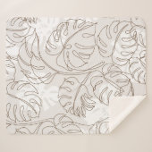 Minimale botanische kunst naadloos patroon. Tropis Sherpa Deken (Voorkant (horizontaal))