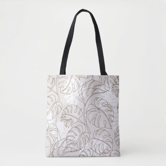 Minimale botanische kunst naadloos patroon. Tropis Tote Bag (Voorkant)