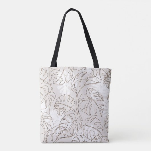 Minimale botanische kunst naadloos patroon. Tropis Tote Bag (Achterkant)