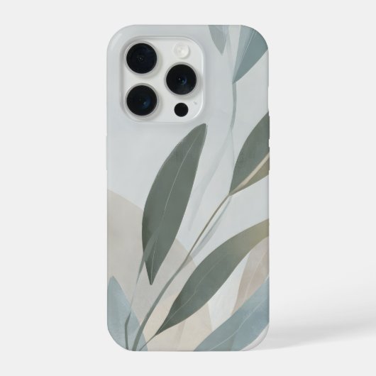 Minimale botanische lagen – kalme neutrale abstrac iPhone hoesje (Achterkant)