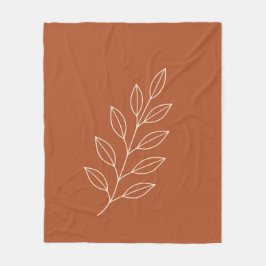 Minimale botanische lijnkunst fleece deken