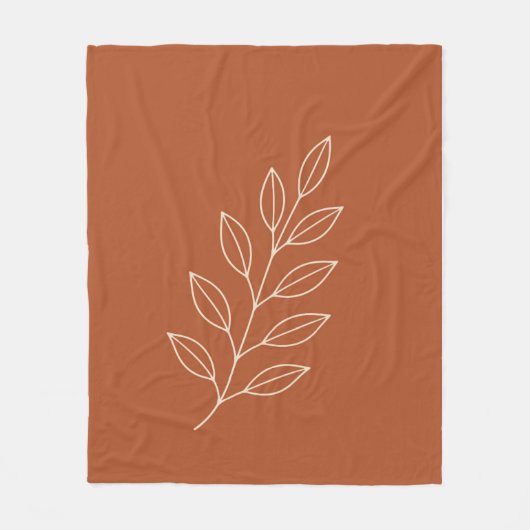 Minimale botanische lijnkunst fleece deken (Voorkant)