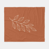 Minimale botanische lijnkunst fleece deken (Voorkant (Horizontaal))