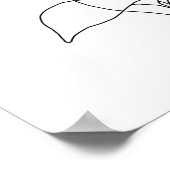 Minimale botanische lijnkunst met hoge bladeren poster (Hoek)