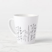 Minimale botanische lijntekening latte mok (Linkerhoek)