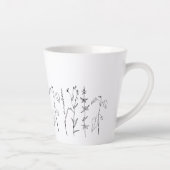 Minimale botanische lijntekening latte mok (Rechts)