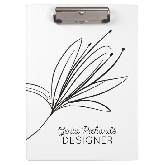 Minimale botanische Lily Flower Designer Klembord (Voorkant)