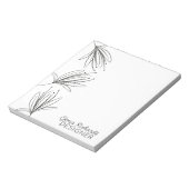 Minimale botanische Lily Flower Designer Notitieblok (Linkerzijde)