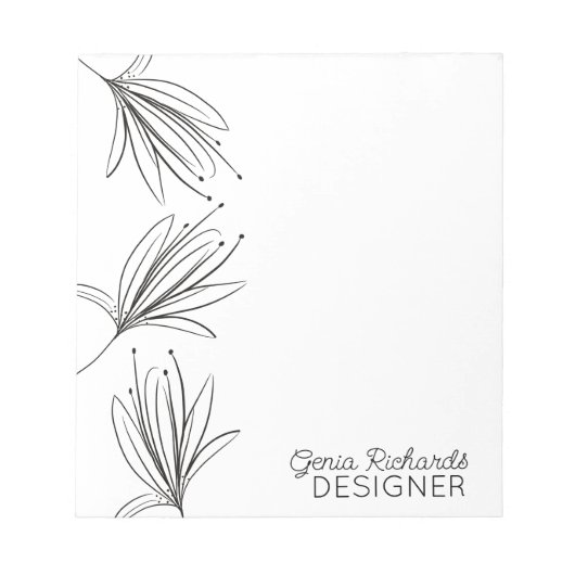 Minimale botanische Lily Flower Designer Notitieblok (Voorkant)