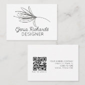 Minimale botanische Lily Flower Designer Visitekaartje (Voorkant / Achterkant)