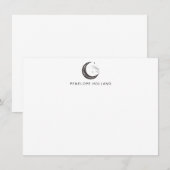 Minimale botanische maantekening op maat notitiekaartje (Voorkant / Achterkant)