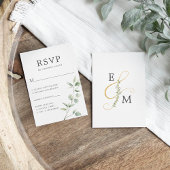 Minimale botanische moderne eucalyptus bruiloft RSVP kaartje