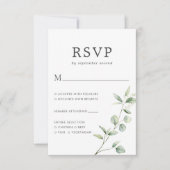 Minimale botanische moderne eucalyptus bruiloft RSVP kaartje (Voorkant)