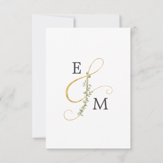 Minimale botanische moderne eucalyptus bruiloft RSVP kaartje (Achterkant)