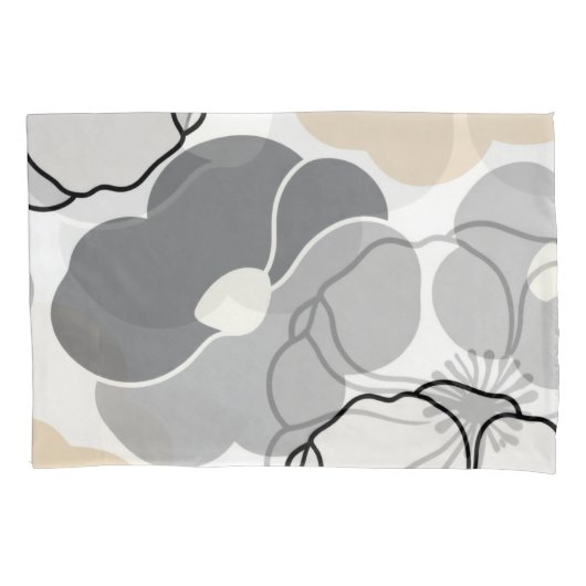 Minimale botanische patronen, neutrale beige en iv kussensloop (Voorkant)