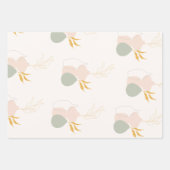 Minimale botanische Planten in pasteelroze Inpakpapier Vel (Voorkant 3)