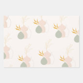 Minimale botanische Planten in pasteelroze Inpakpapier Vel (Voorkant)