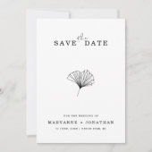 Minimale botanische QR-codefoto Save The Date (Voorkant)