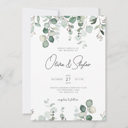 Minimale botanische QR van Eucalyptus in één bruil Kaart (Voorkant)