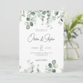 Minimale botanische QR van Eucalyptus in één bruil Kaart (Staand voorkant)