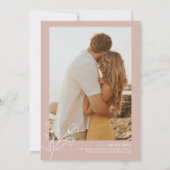 Minimale Botanische Roze Huwelijksuitnodiging PEYT Kaart (Achterkant)