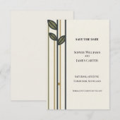 Minimale Botanische Save The Date Kaart (Voorkant / Achterkant)