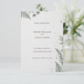 Minimale botanische save the date kaart (Staand voorkant)