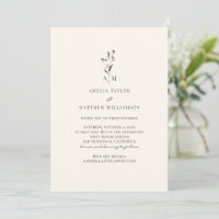 Minimale Botanische Script Moderne Elegante Trouwd