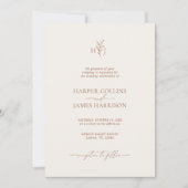 Minimale Botanische Terracotta Bloemen Boho Bruilo Kaart (Voorkant)