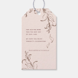 Minimale botanische terracotta bruiloft Hartelijk  Cadeaulabel